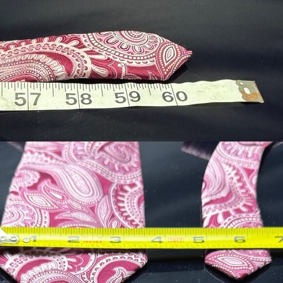 Donald Trump Necktie Signature Collection 100% Silk Red Wine Paisley 61” - Picture 3 of 6